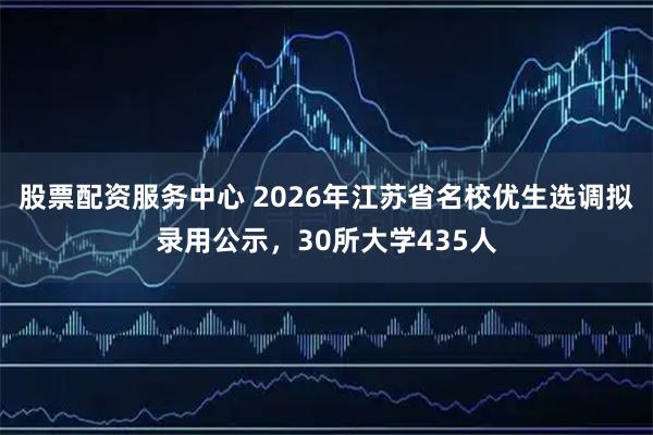 股票配资服务中心 2026年江苏省名校优生选调拟录用公示，30所大学435人